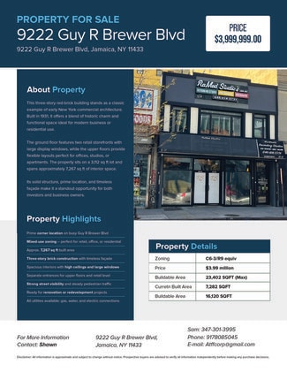 Jamaica, NY Storefront Retail/Office - 9222 Guy R Brewer Blvd