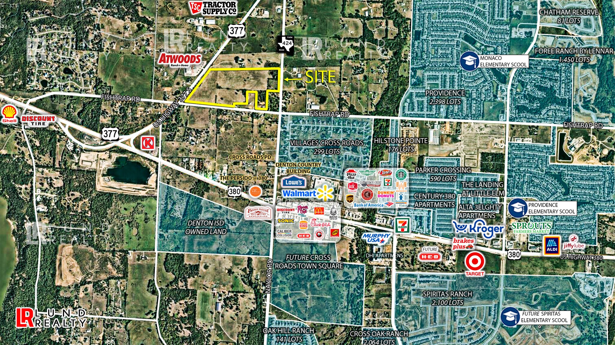 65.8 Ac Corner US-377 | Fishtrap | FM 424 rd, Cross Roads, TX for Sale