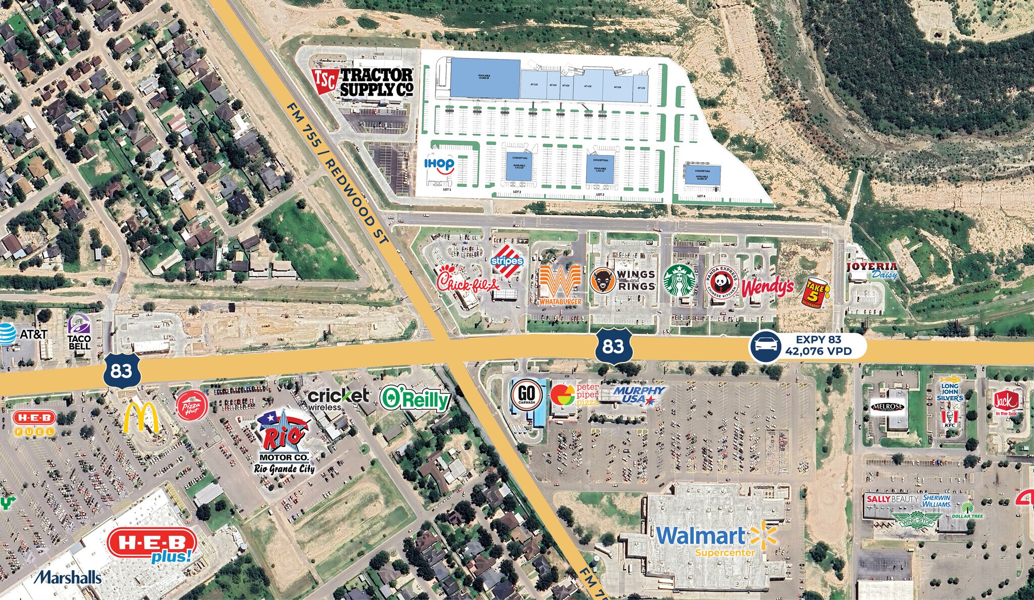 NEC Redwood St & Hwy 83, Rio Grande City, TX for Rent