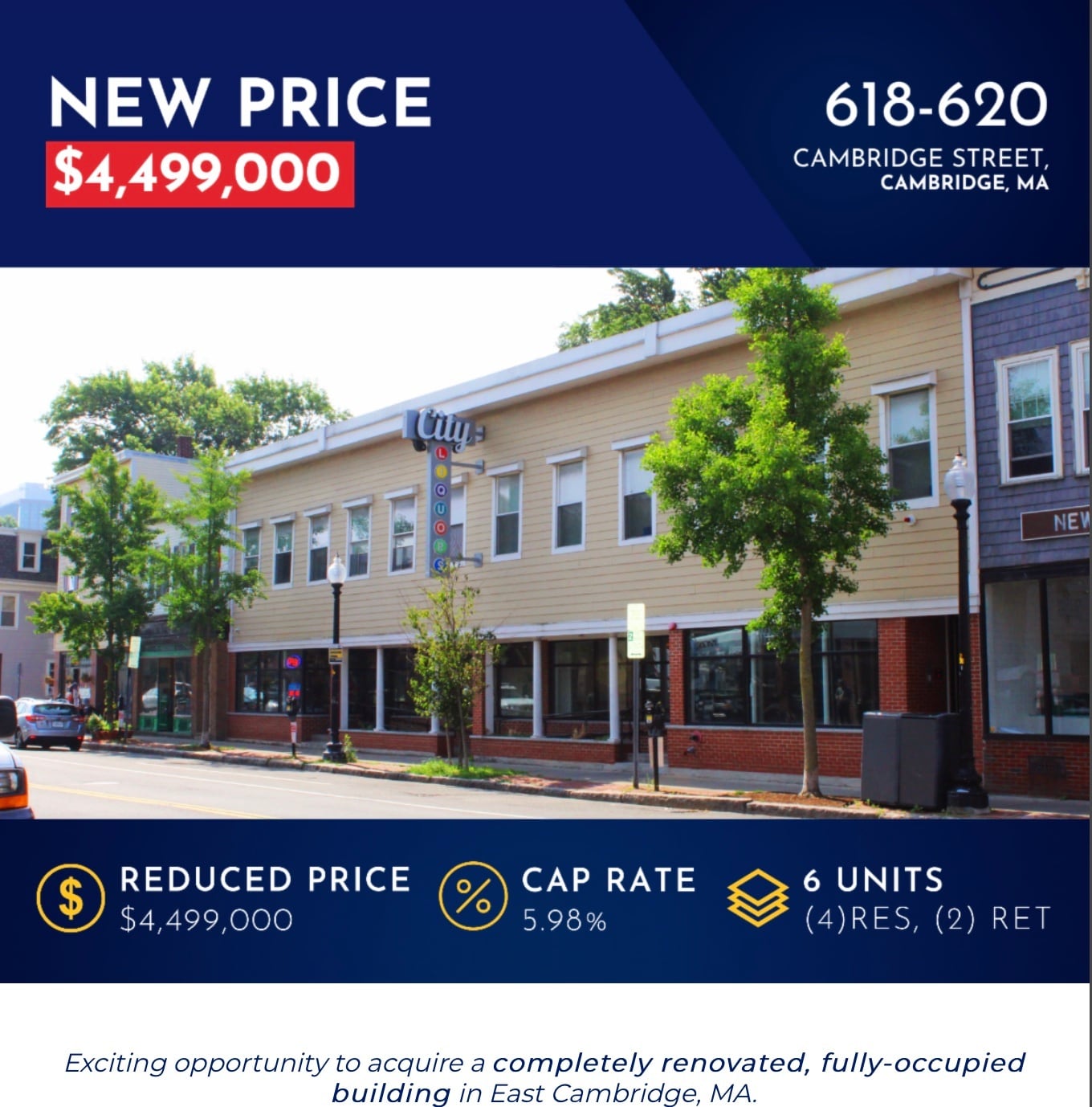 618-620 Cambridge St, Cambridge, MA for Sale