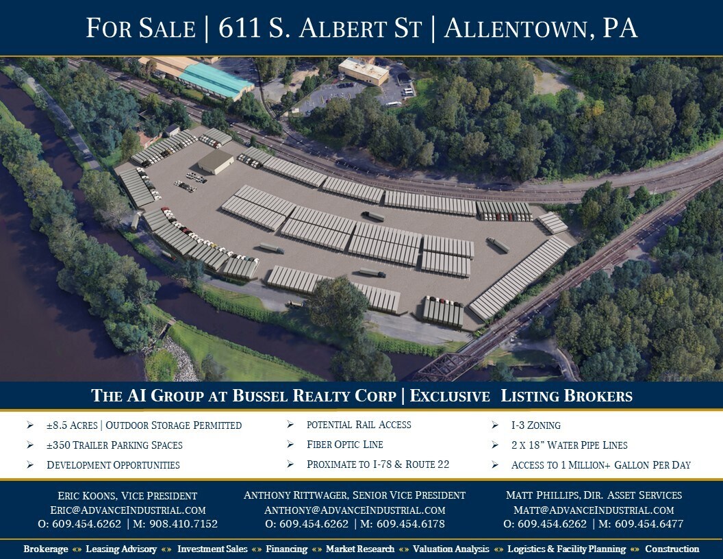 611 Albert Allentown, PA 18109 Industrial Property for Sale on