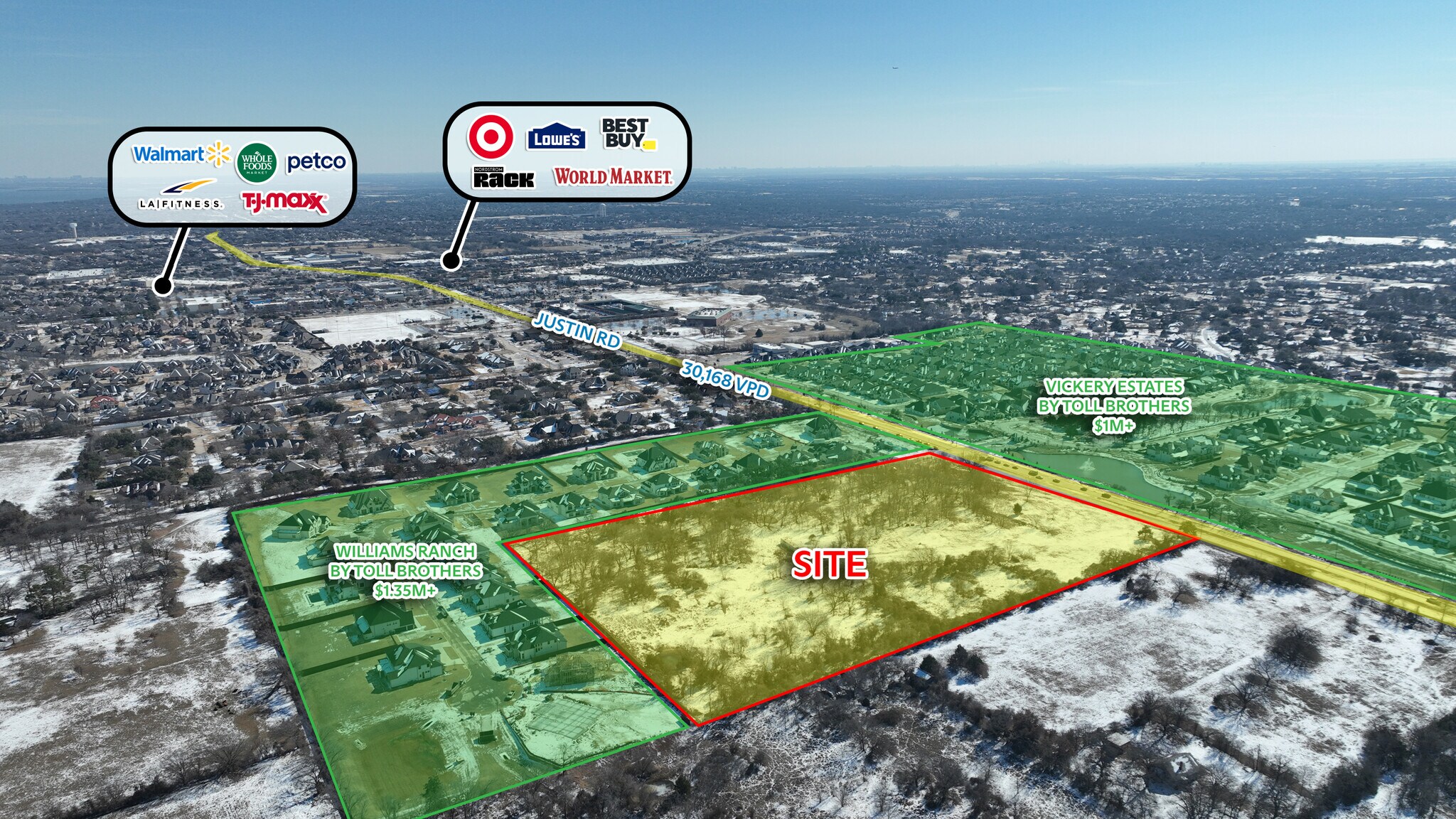 NWQ Justin Rd & Vickery Blvd, Copper Canyon, TX for Sale