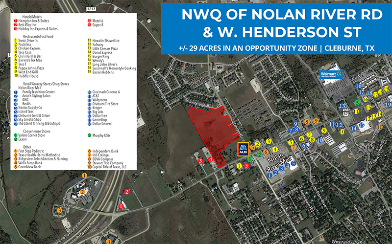 Nolan River @ West Henderson Street, Cleburne, TX for Sale