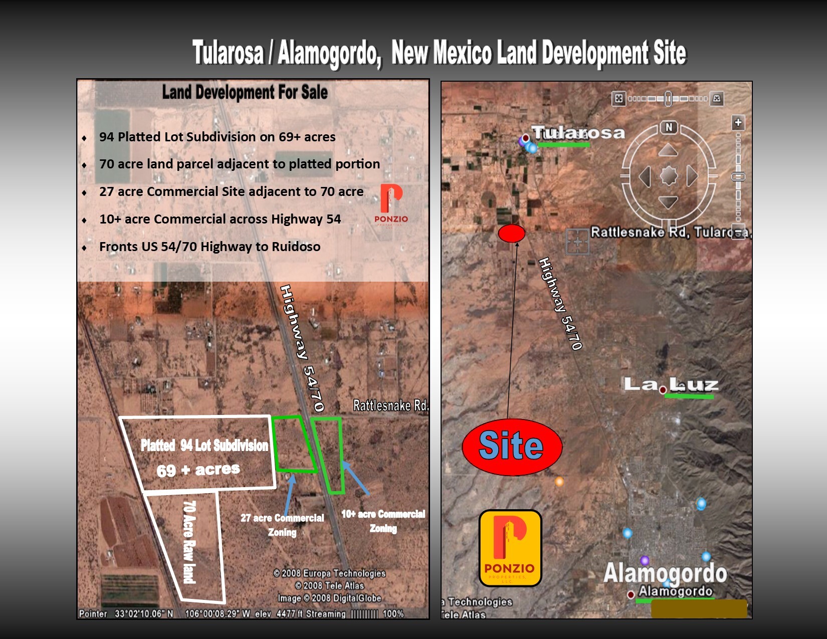 Rattlesnake Rd @ NM-70 / US-54, Tularosa, NM for Sale