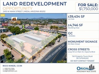 Mesa, AZ Commercial Land - 2415 W Main St
