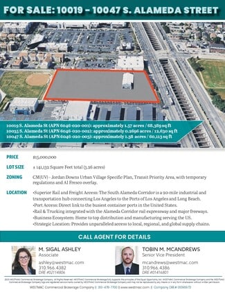Los Angeles, CA Industrial - 10019-10047 South Alameda Street