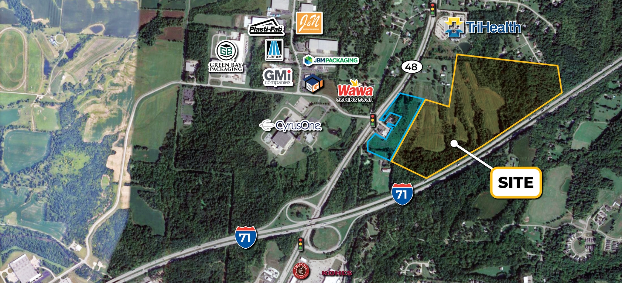 Route 48 & I-71 @ I-71, South Lebanon, OH for Sale