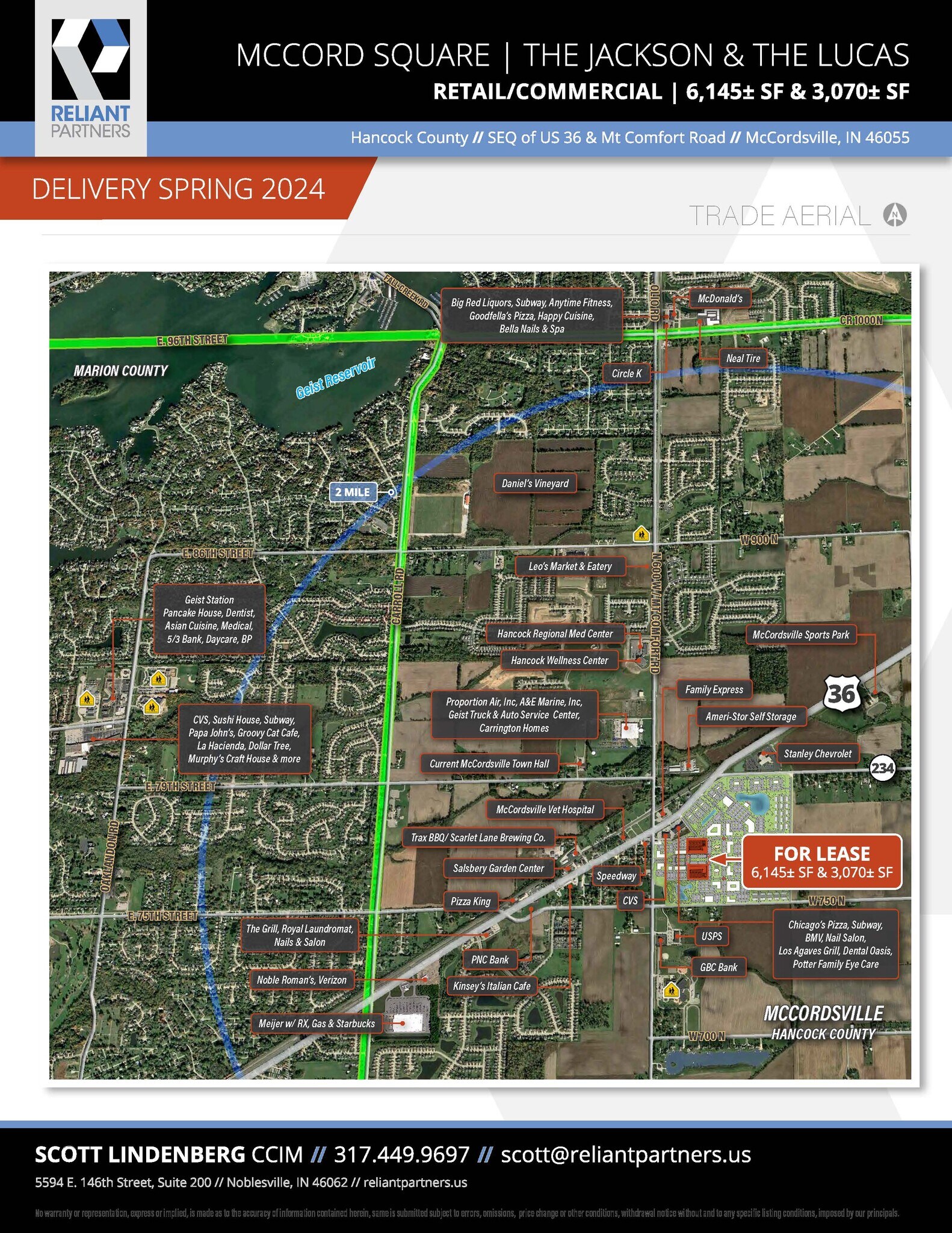 US 36 & Mt Comfort rd, McCordsville, IN for Rent