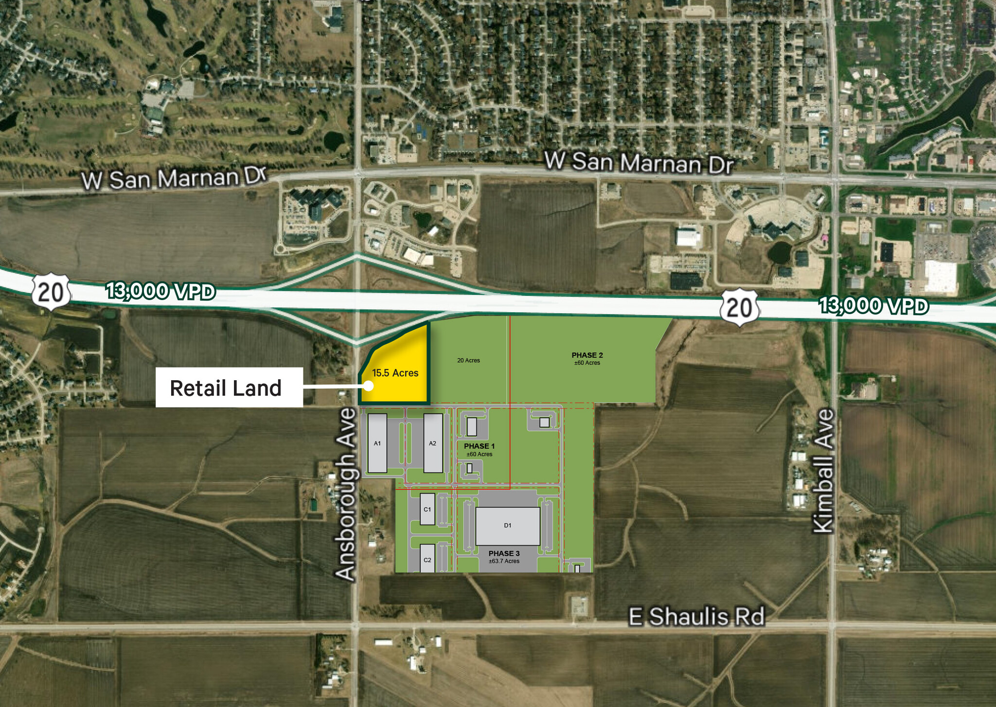 SE Intersection of Highway 20 & Ansborough Ave hwy, Waterloo, IA for Sale