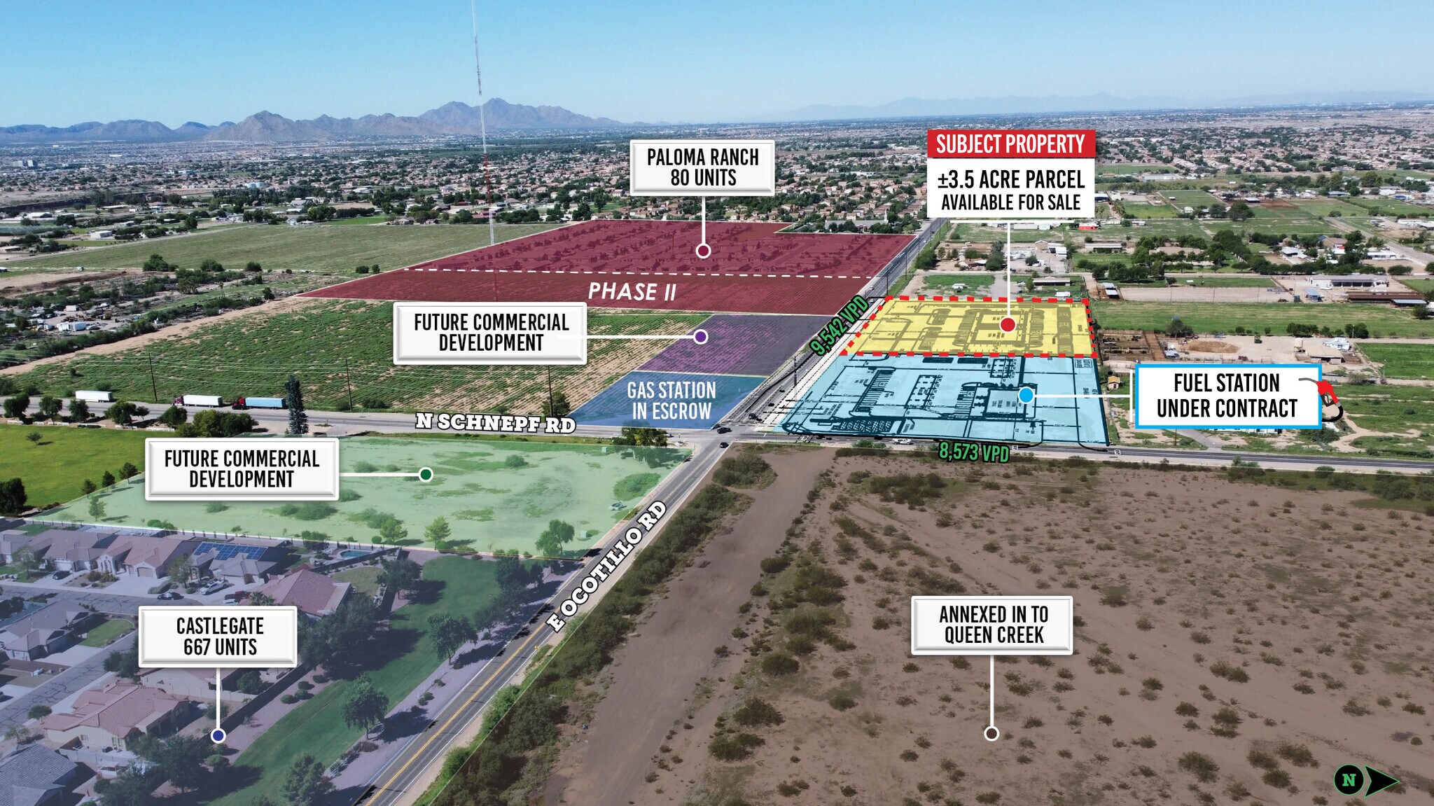 NWC Ocotillo Rd & Schnepf Rd, San Tan Valley, AZ for Sale