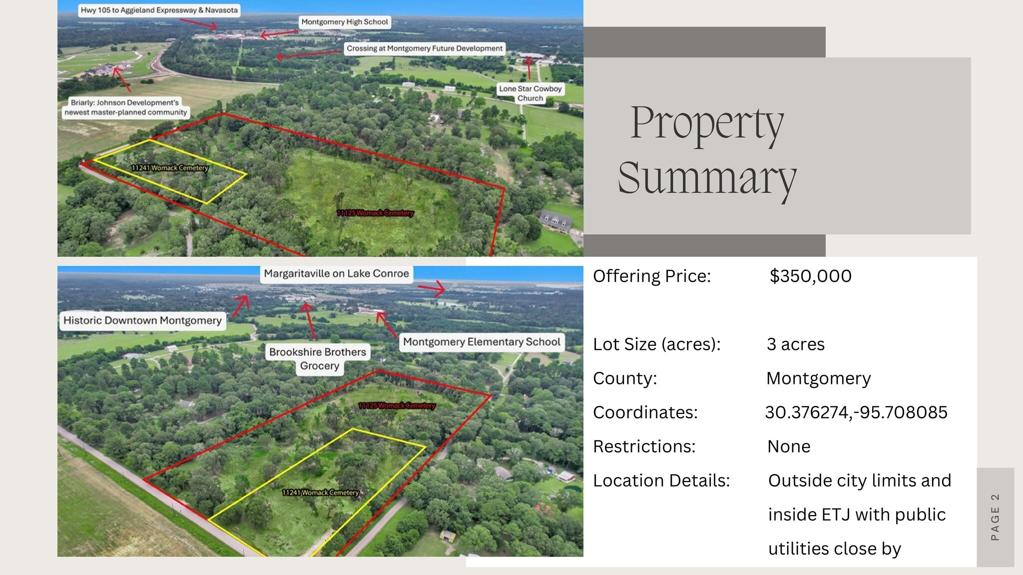3 Acres Womack Cemetery rd, Montgomery, TX for Sale