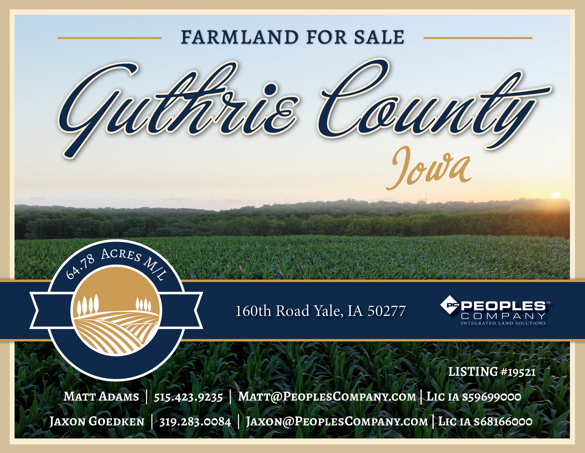 160th Road, Yale, IA for Sale