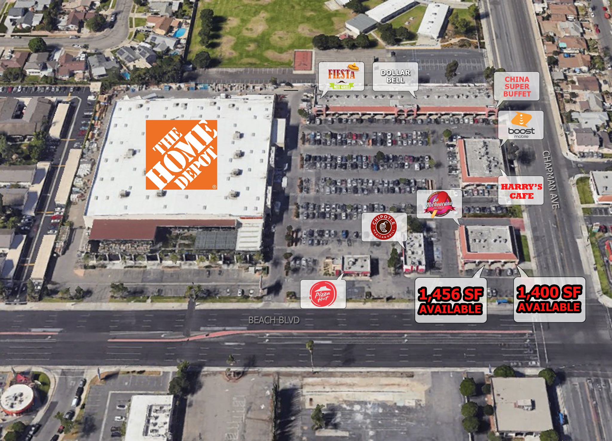 12001-12197 Beach Blvd, Stanton, CA for Rent