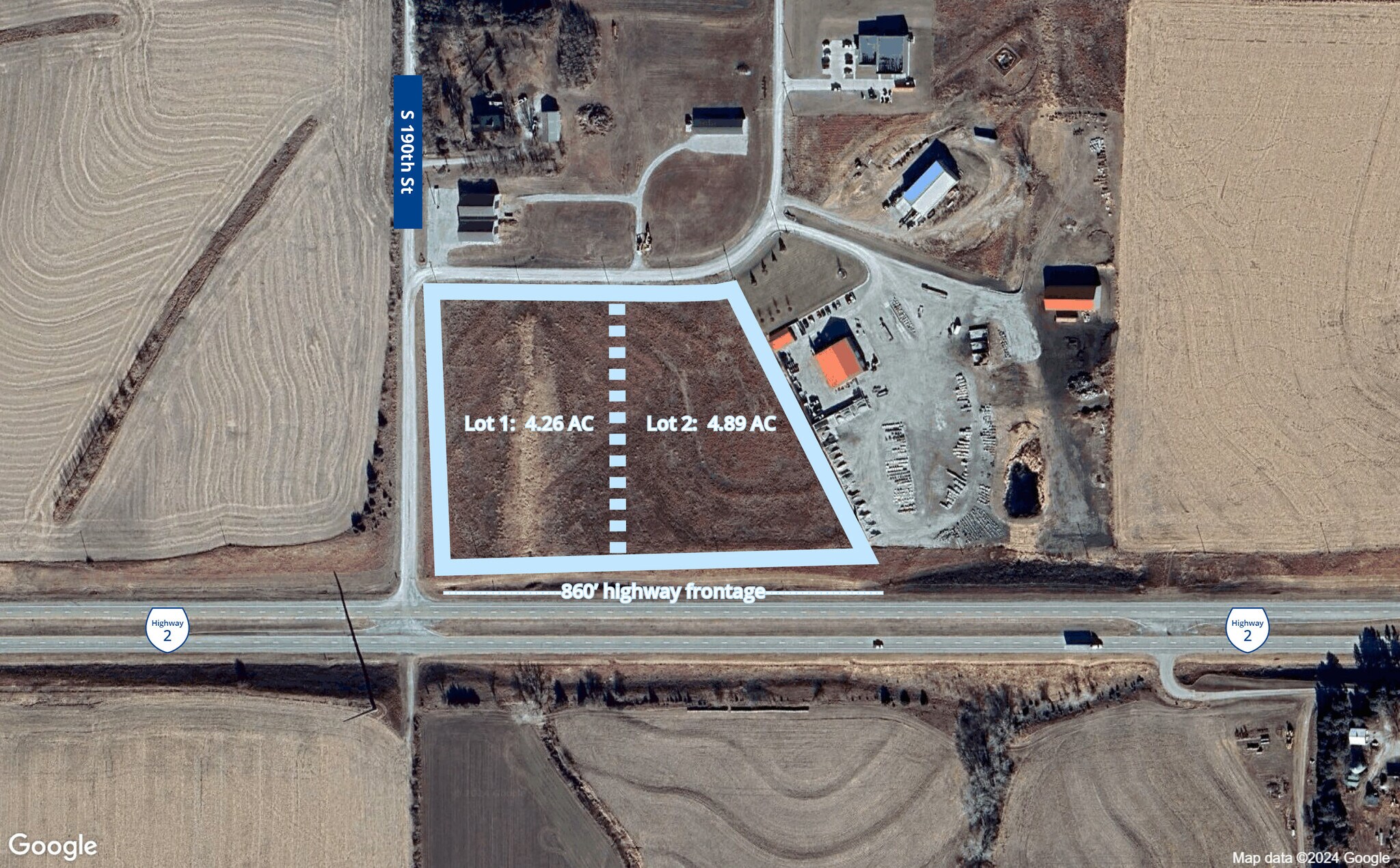 NEC 2 & South 190th St hwy, Bennet, NE for Sale