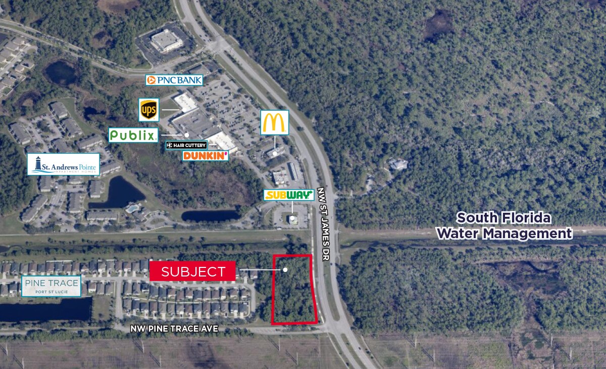 NW Corner of St James & Pine Trace Ave, Port Saint Lucie, FL for Sale