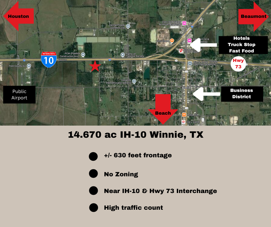 14.670ac IH-10, Winnie, TX for Sale