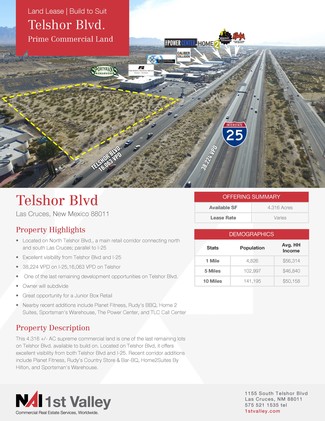 Las Cruces, NM Commercial Land - Telshor Blvd