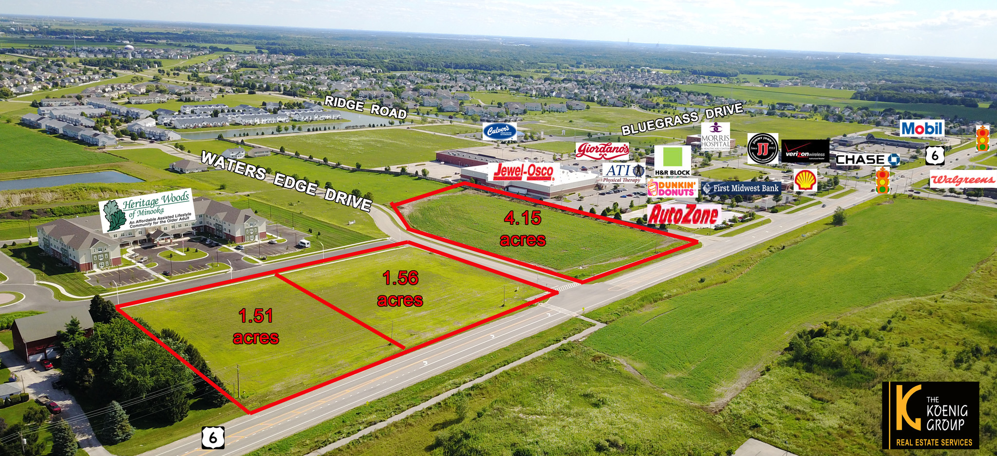 US Route 6 @ Waters Edge Drive, Minooka, IL for Sale