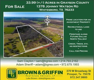 Howe, TX Agricultural Land - 1378 Johnny Watson rd