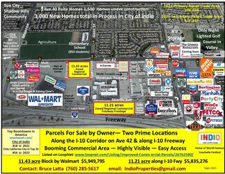 Two Prime 11 acre Commercial Parcels
