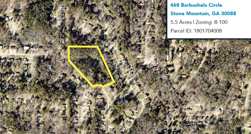 468 Barbashela Cir Stone Mountain, GA 30088 Land Property for Sale on