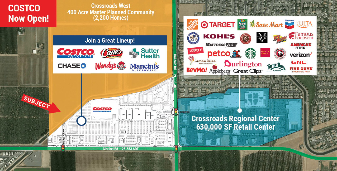 NWC Oakdale Rd & Claribel Rd, Riverbank, CA for Rent