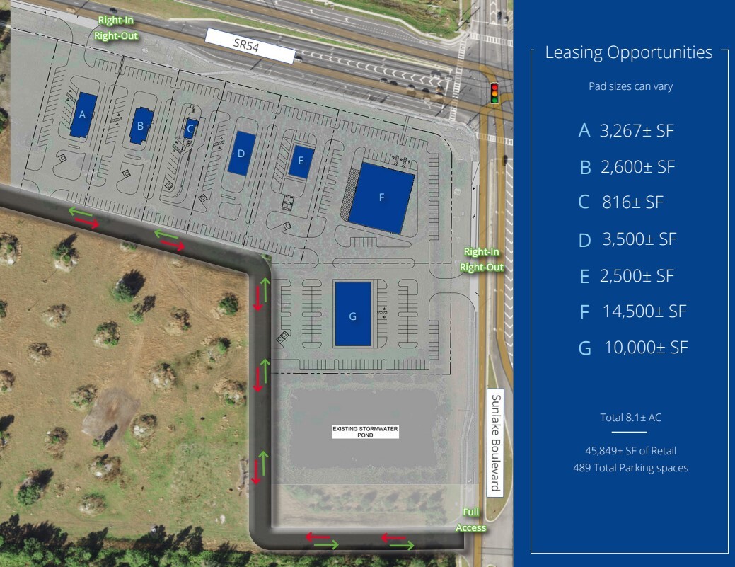 SR 54 & Sunlake Blvd, Lutz, FL for Rent