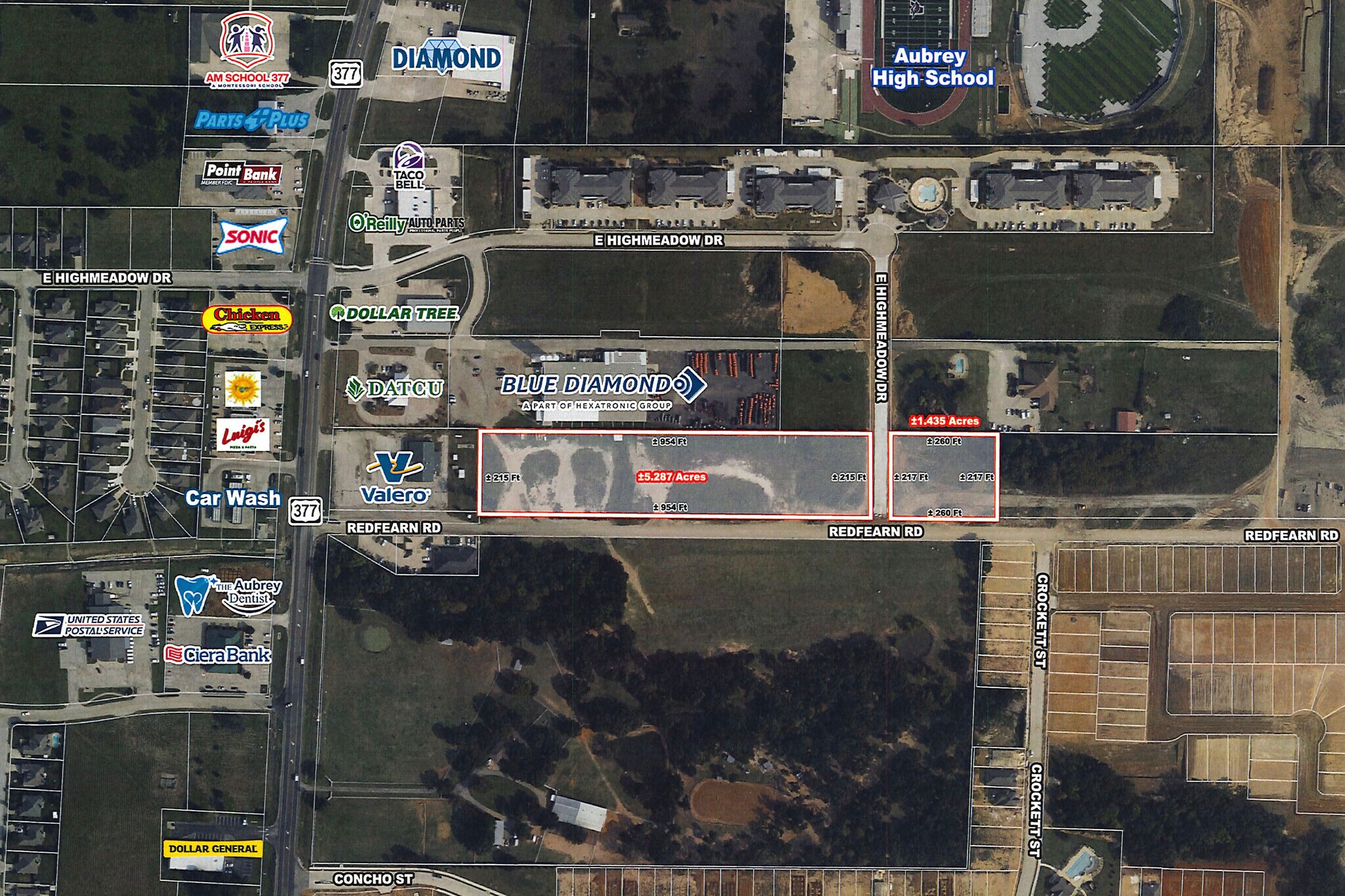 NEQ Redfearn Road & 377 hwy, Aubrey, TX for Sale