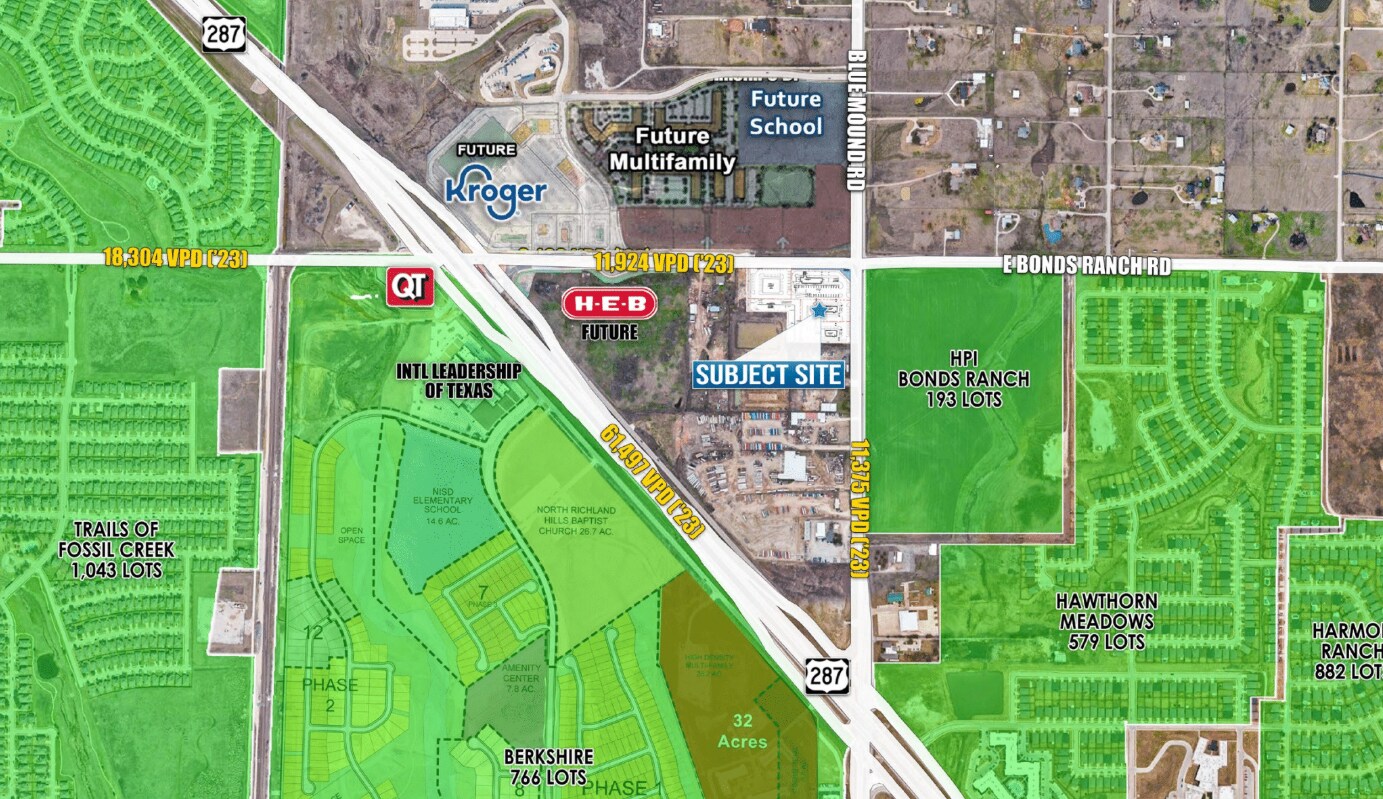 SWQ of Blue Mound & Bonds Ranch, Fort Worth, TX for Rent
