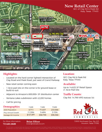 Katy, TX Commercial Land - 0 Clay Rd