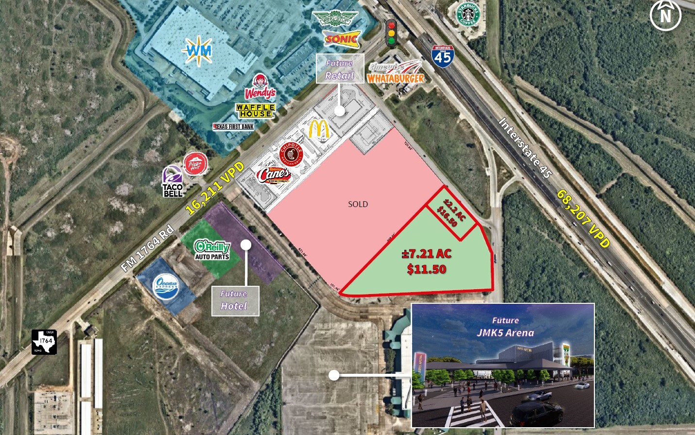 SWQ I-45 and FM 1764 Rd, Texas City, TX for Sale