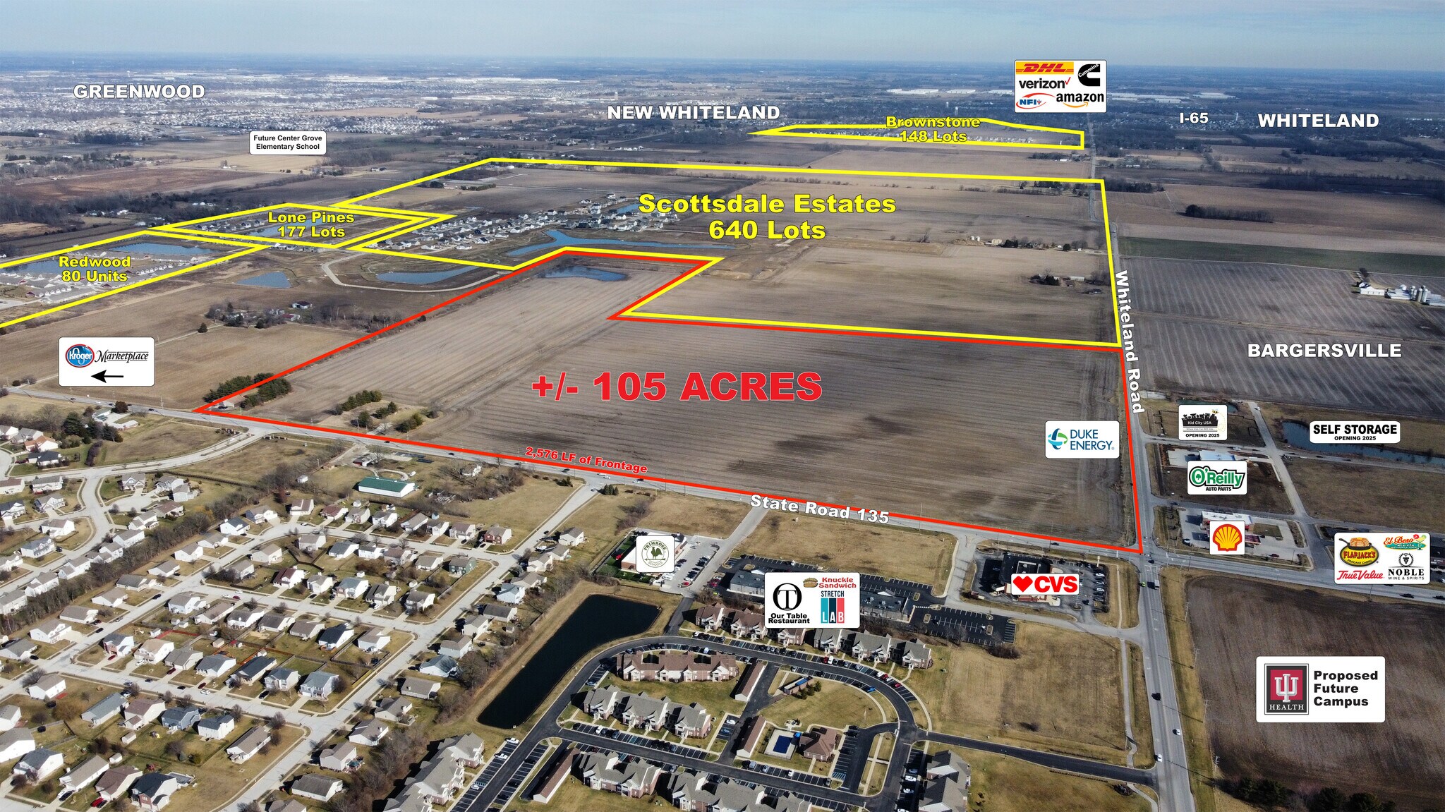 SR 135 & Whiteland Road, Bargersville, IN for Sale