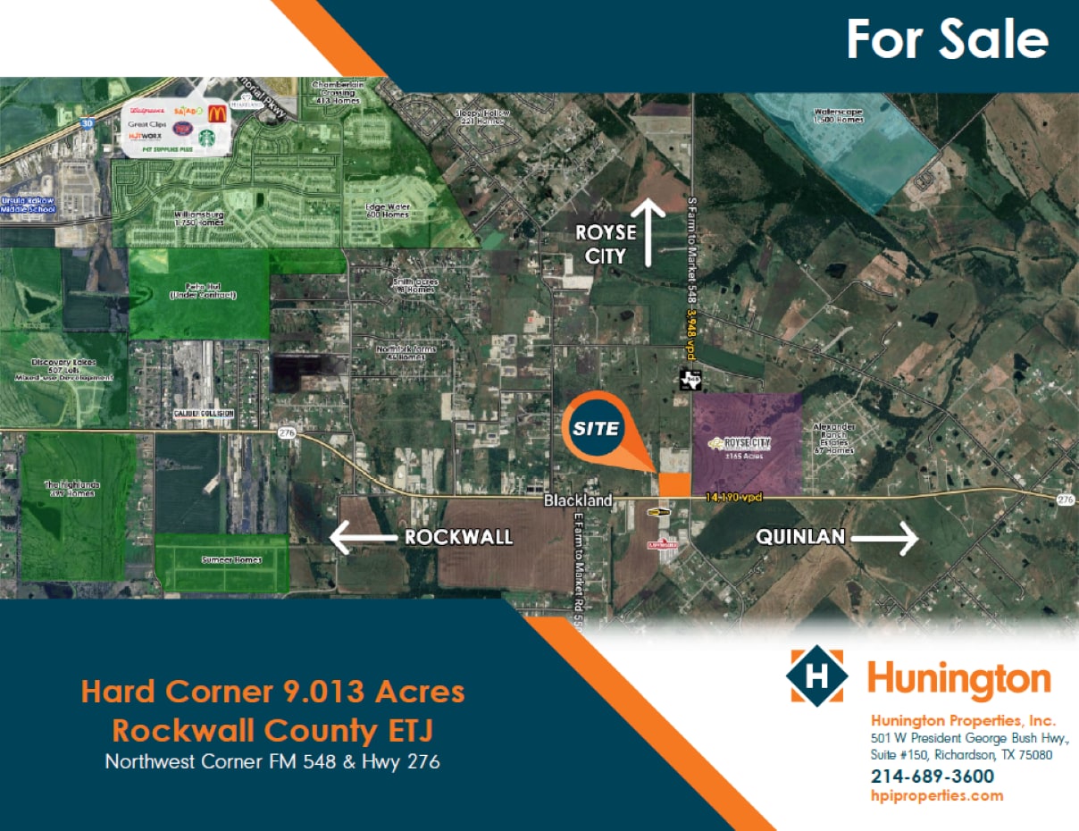 Northwest Corner FM 548 & Hwy 276, Royse City, TX for Sale