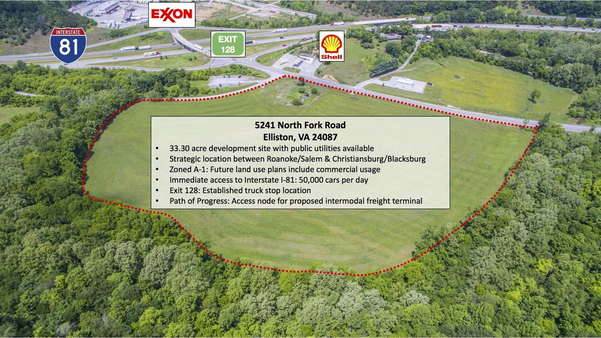 5241 North Fork Rd Elliston, VA 24087 Land Property for Lease on