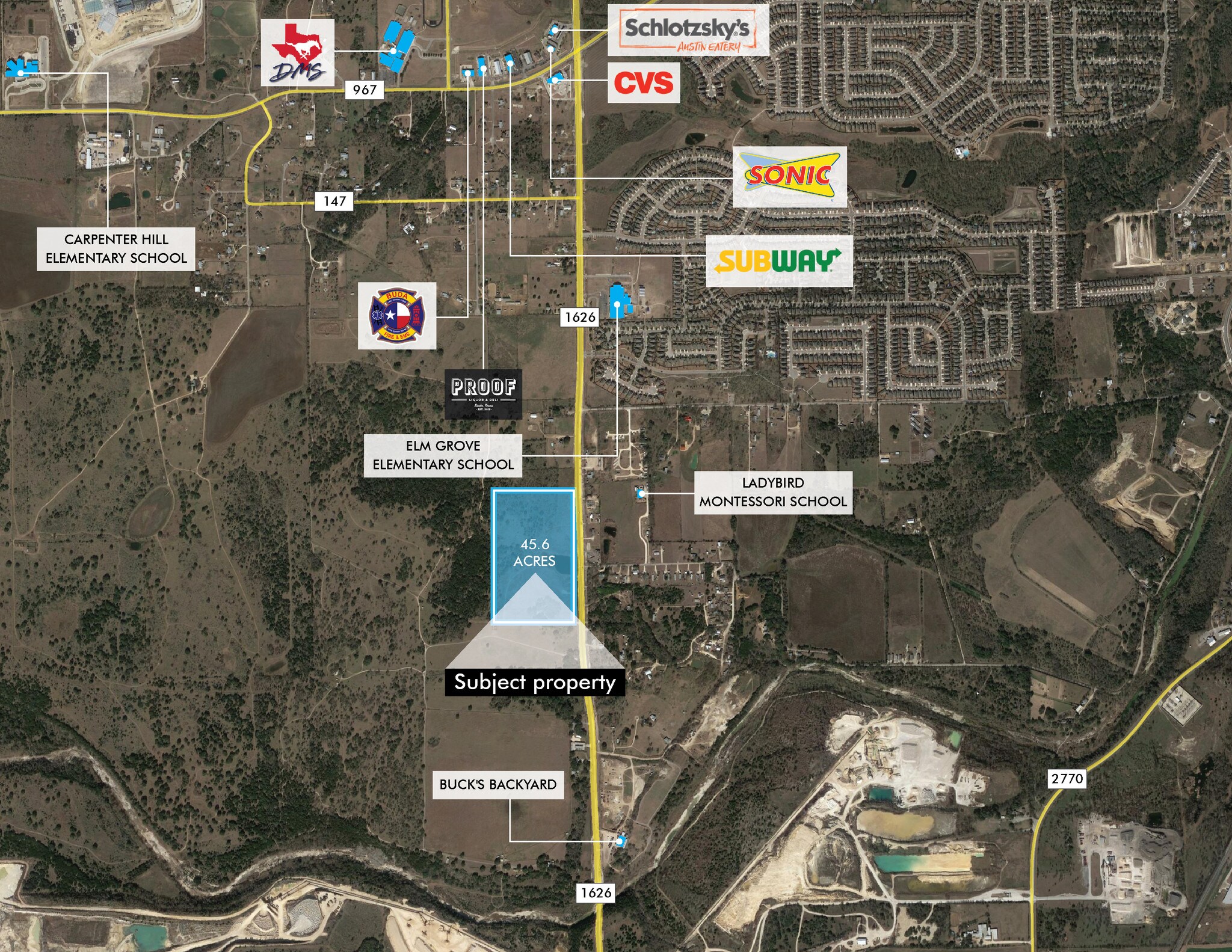 1480 Farm To Market 1626 Buda, TX 78610 Land Property for Lease on