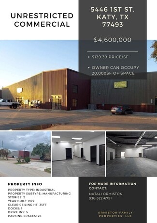 Katy, TX Industrial - 5446 1st St Katy, TX Industrial - 5446 1st St