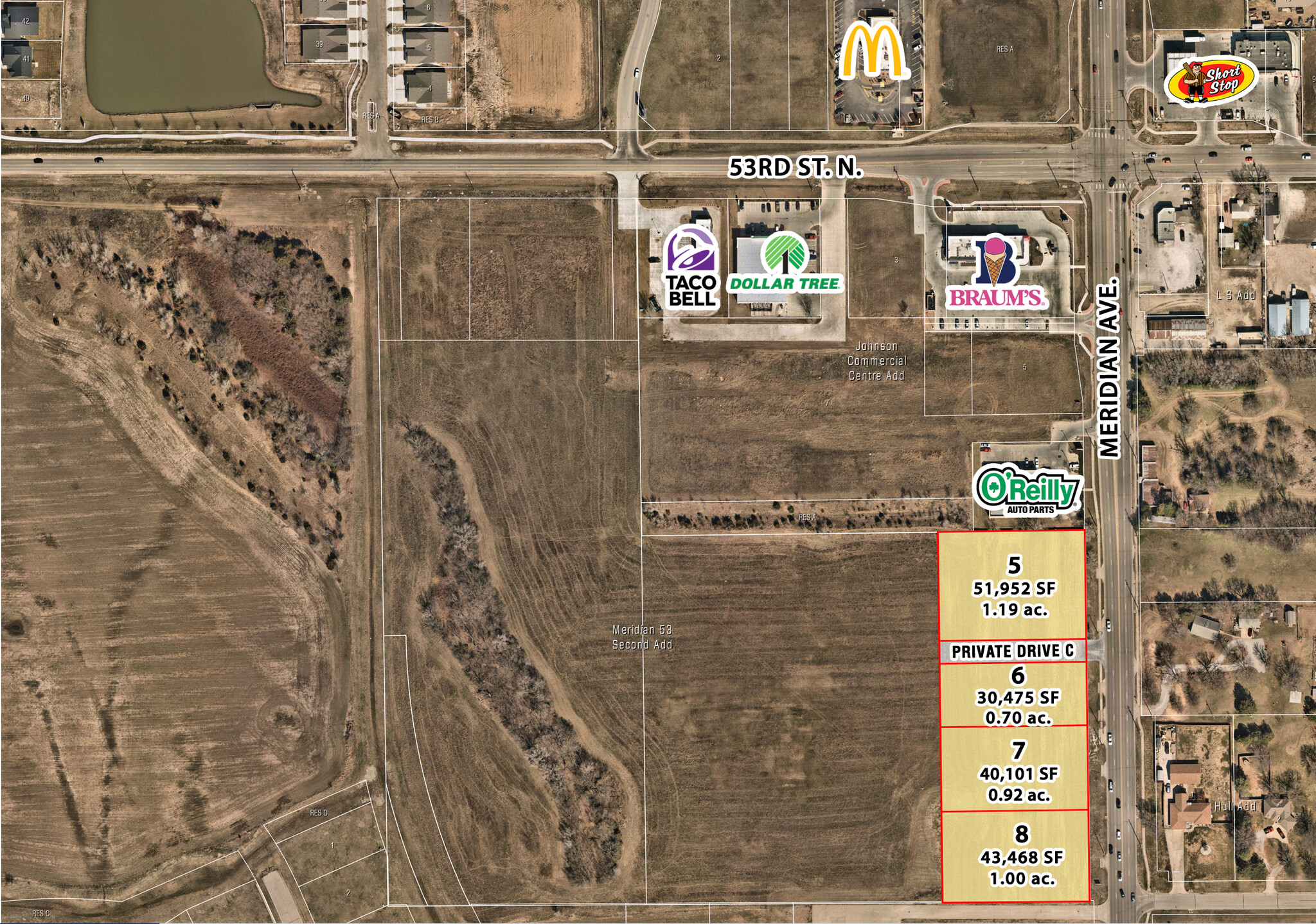 Meridian & 53rd St. S of SWc, Wichita, KS for Sale