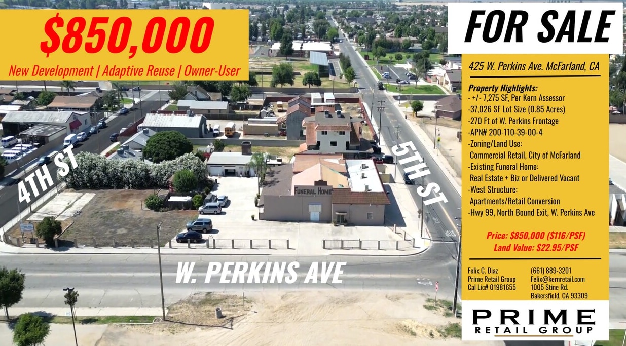 425 W Perkins Ave, McFarland, CA for Sale