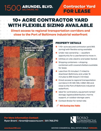 Baltimore, MD Industrial Land - 1500 Arundel Blvd Baltimore, MD Industrial Land - 1500 Arundel Blvd
