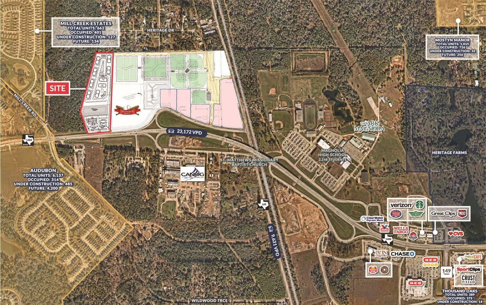 NWQ of FM 1488 and SH 149, Magnolia, TX for Rent