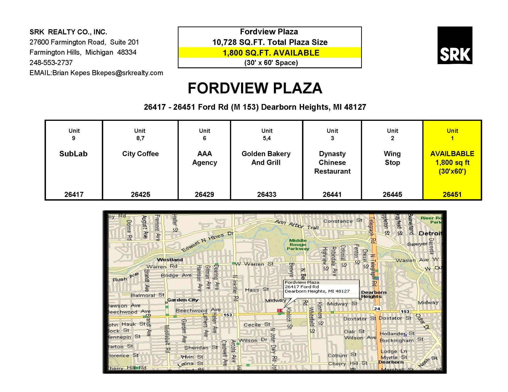 26417-26451 Ford Rd, Dearborn Heights, MI for Rent