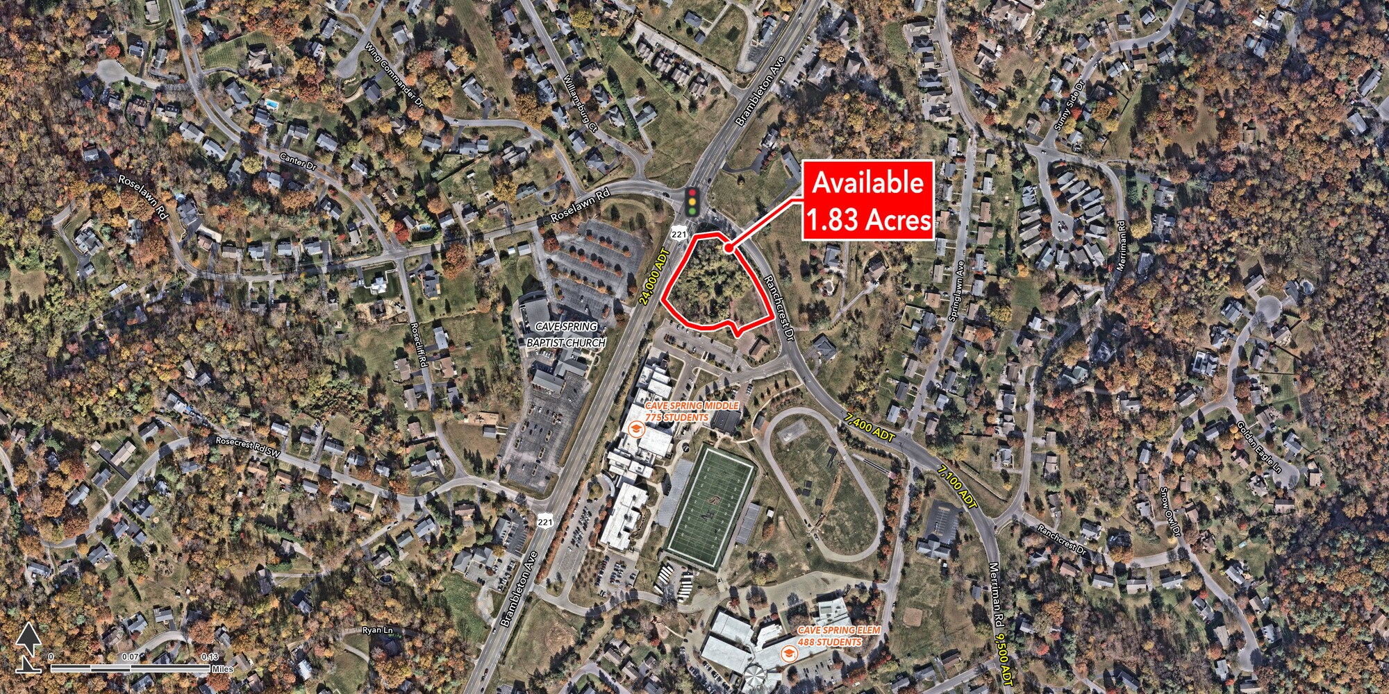 SE Corner Brambleton Ave & Ranchcrest Drive, Roanoke, VA for Sale