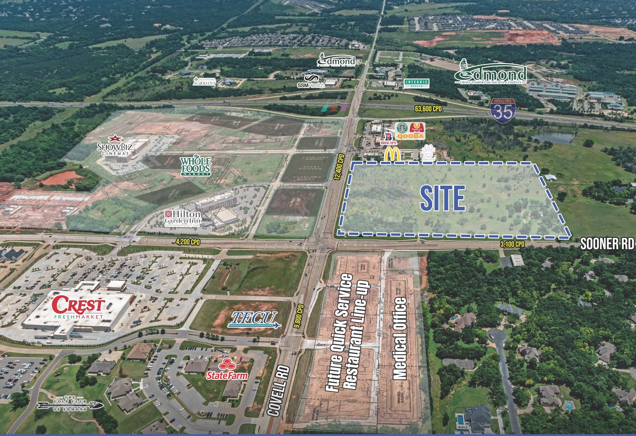 SE/C of E Covell Rd & N Sooner Rd, Edmond, OK for Rent