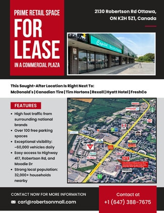 Ottawa, ON Retail - 2130 Robertson Rd