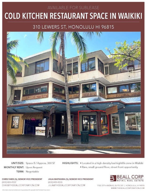 310-314 Lewers St, Honolulu, HI for Rent