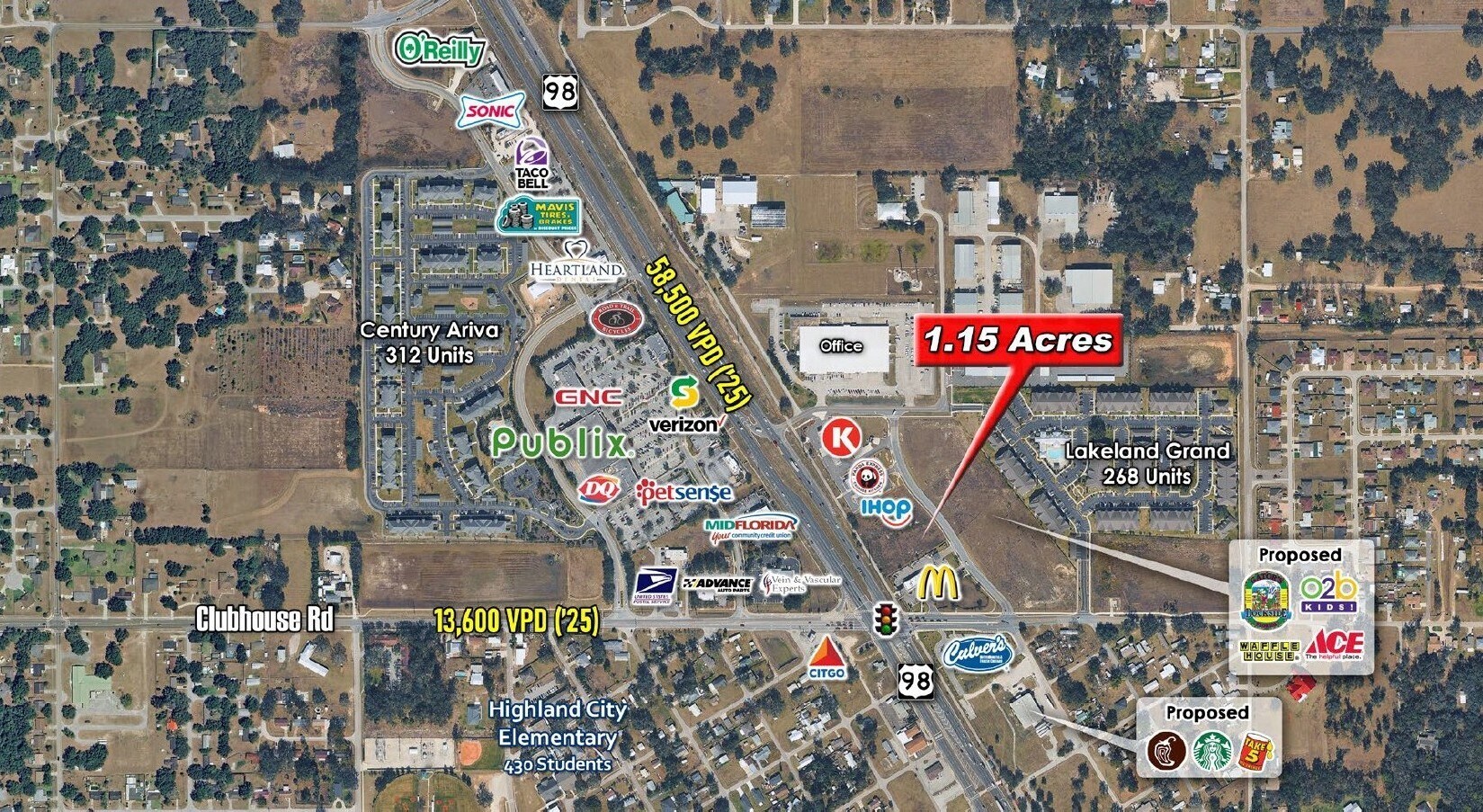 NEQ US 98 & Clubhouse Rd, Lakeland, FL for Rent