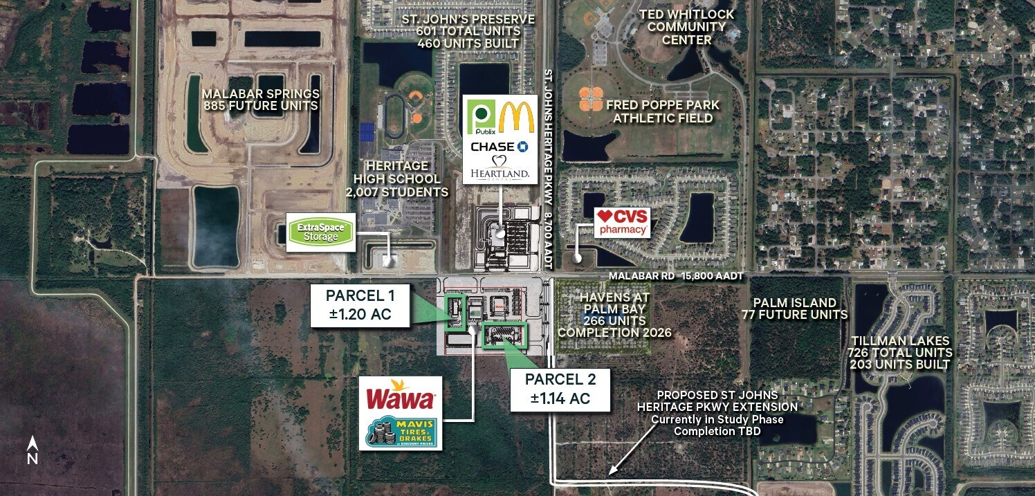 SWC St. John Heritage Pkwy & Malabar Rd, Palm Bay, FL for Rent