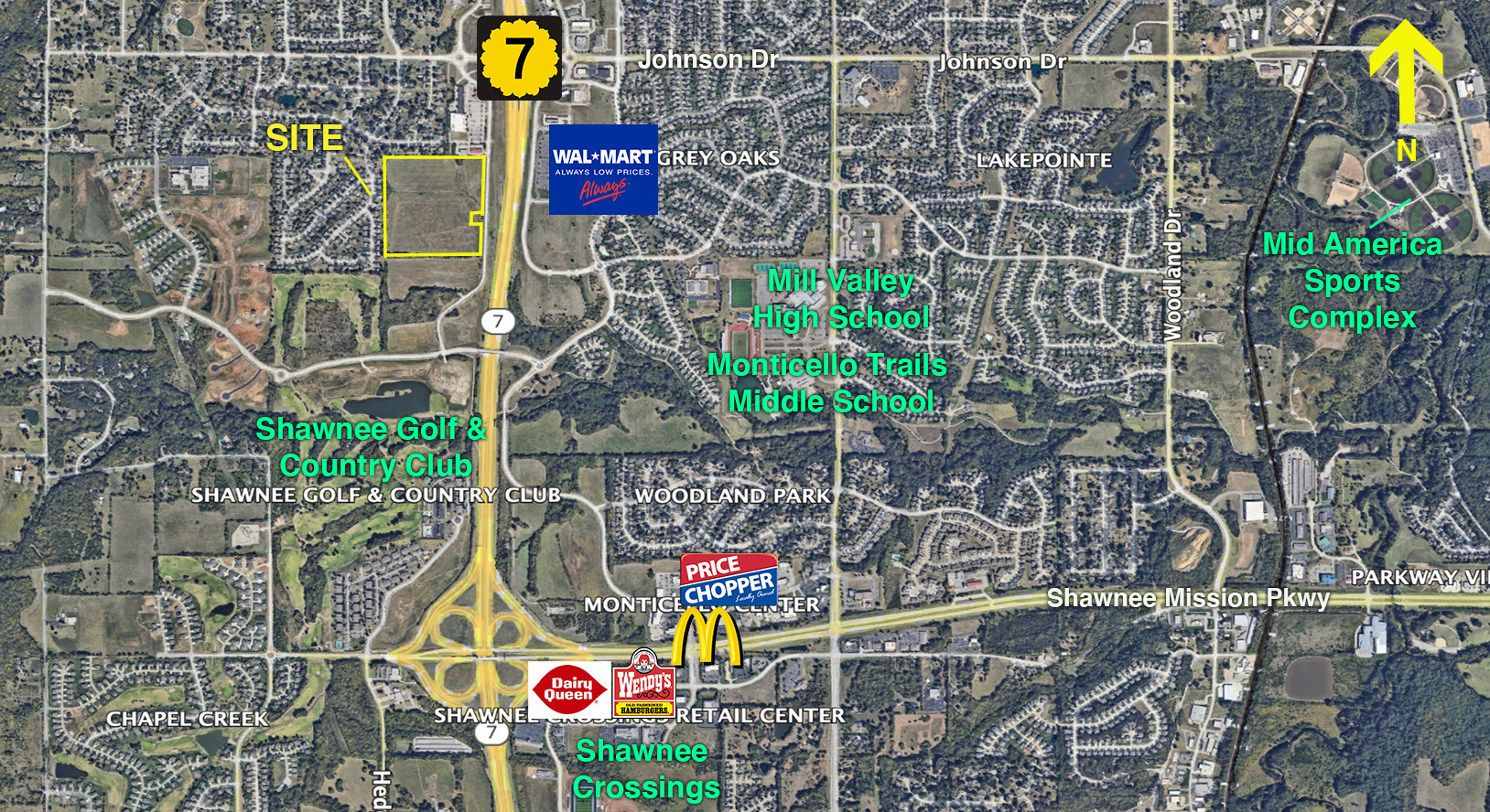 55th St @ K-7 Hwy, Shawnee, KS for Sale