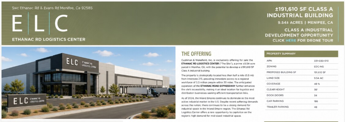 SWC Ethanac Rd @ Evans Rd, Menifee, CA for Sale