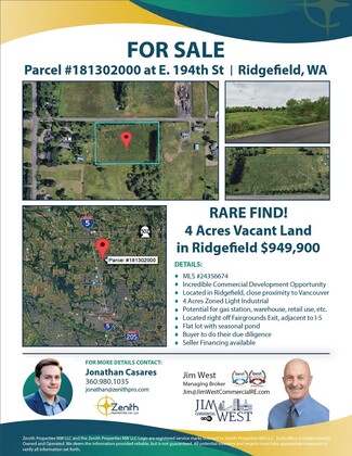 Ridgefield, WA Commercial - Parcel #181302000 at NE 194th St